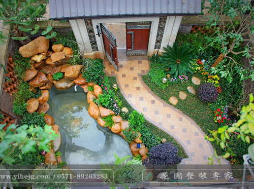 杭州和家园别墅小花园景观设计｜排屋别墅花园景观绿化设计